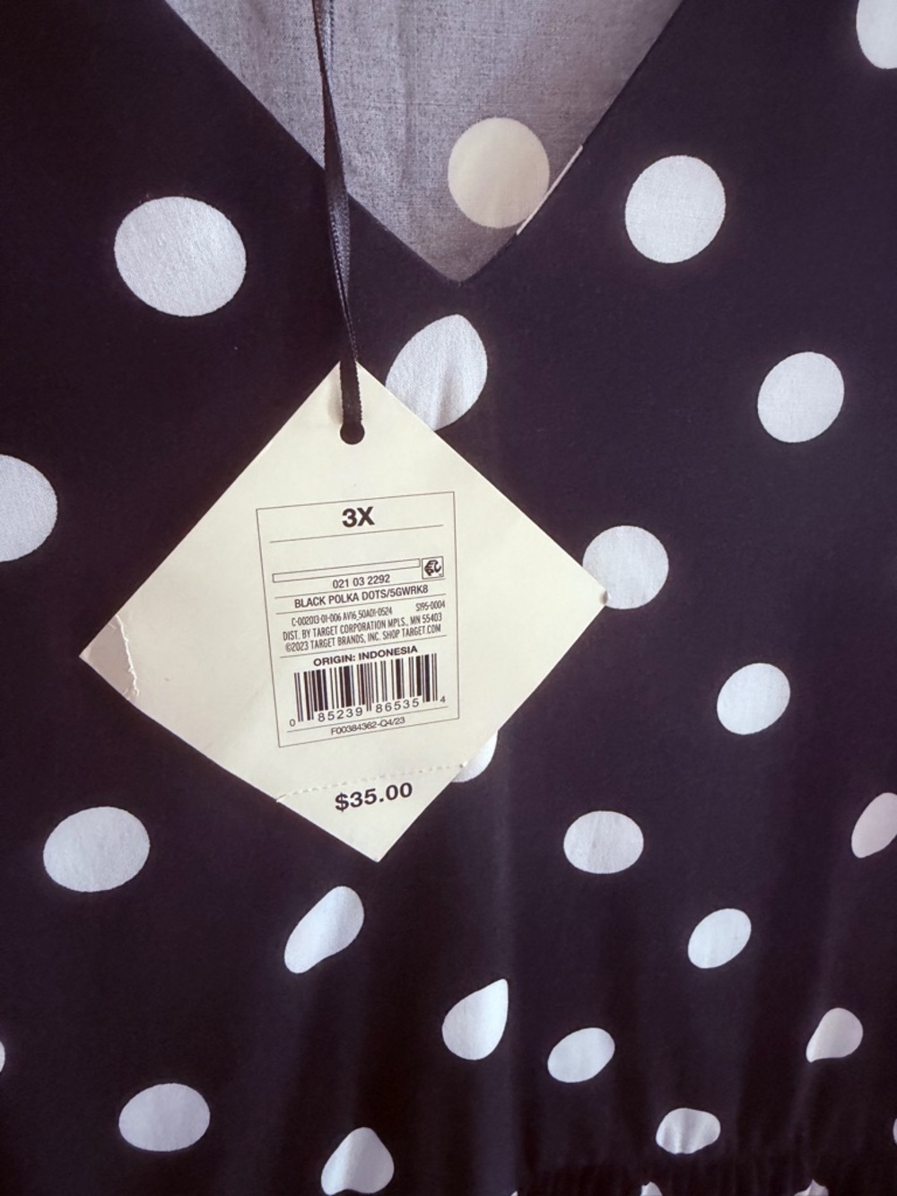 Ava & Viv Black and White Polka Dot Midi Dress - Picture 7 of 10